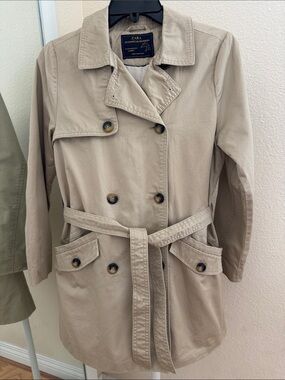 ZARA Kids Beige Double-Breasted Trench Coat with Belt